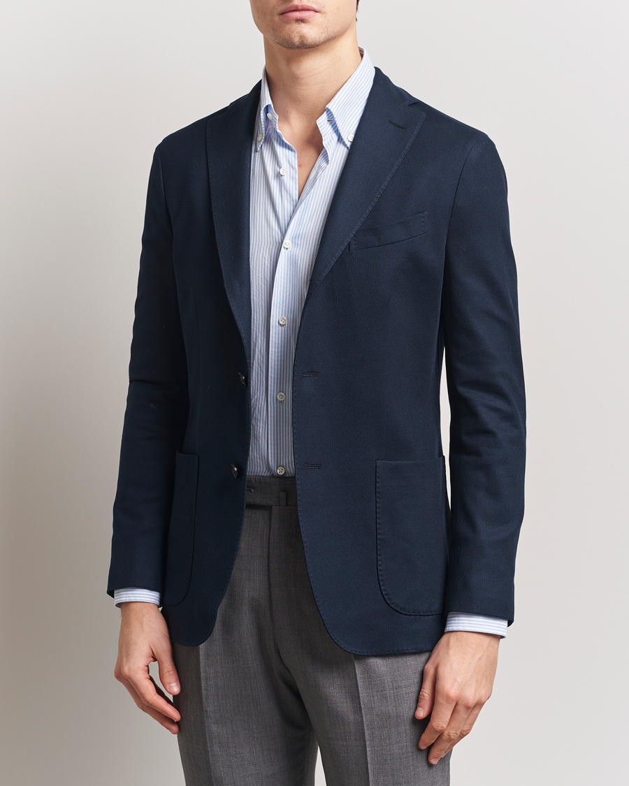 Herre | Dressjakker | Boglioli | K Jacket Hopsack Jersey Blazer Navy