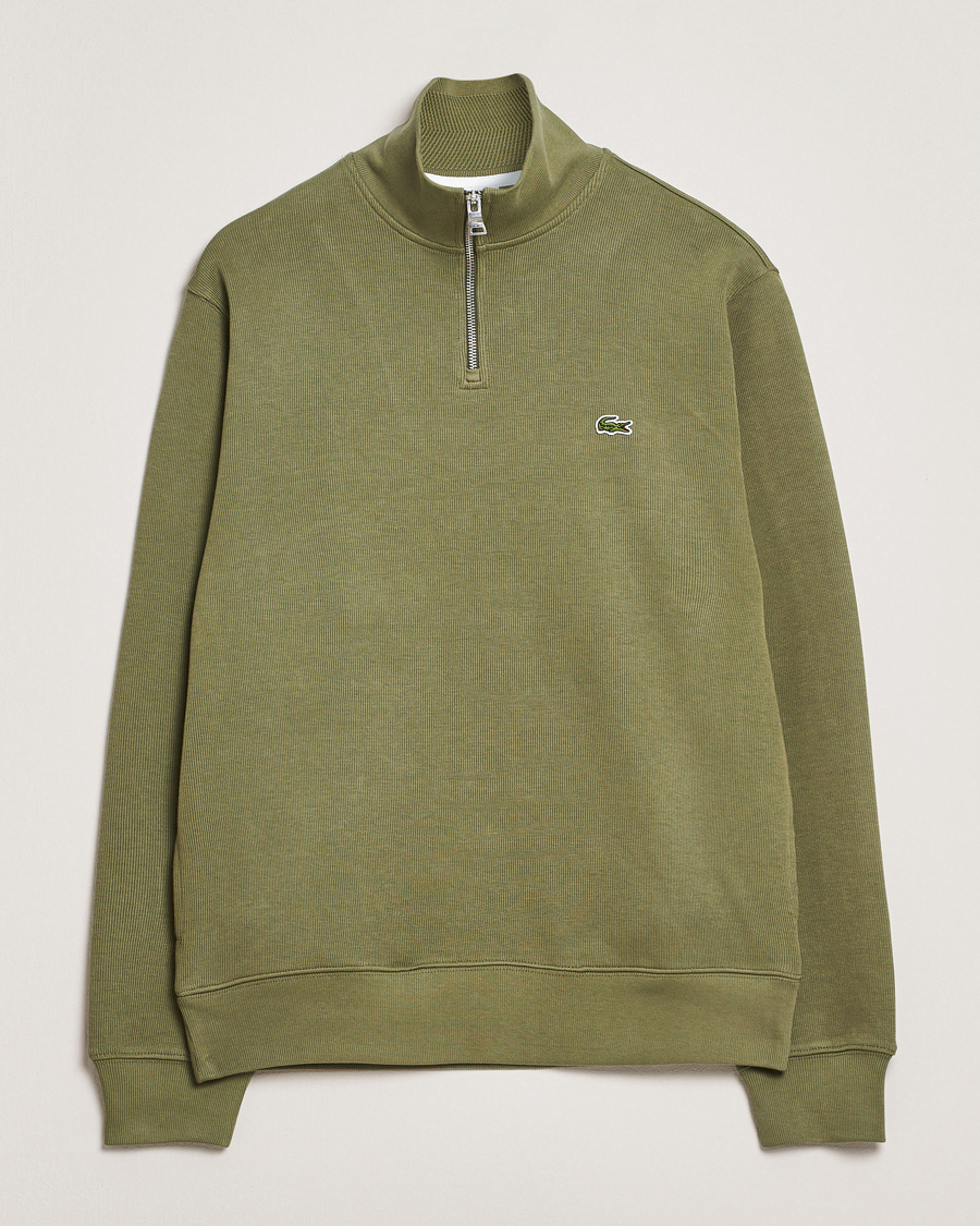 Herre | Gensere | Lacoste | Rib Interlock Half Zip Khaki