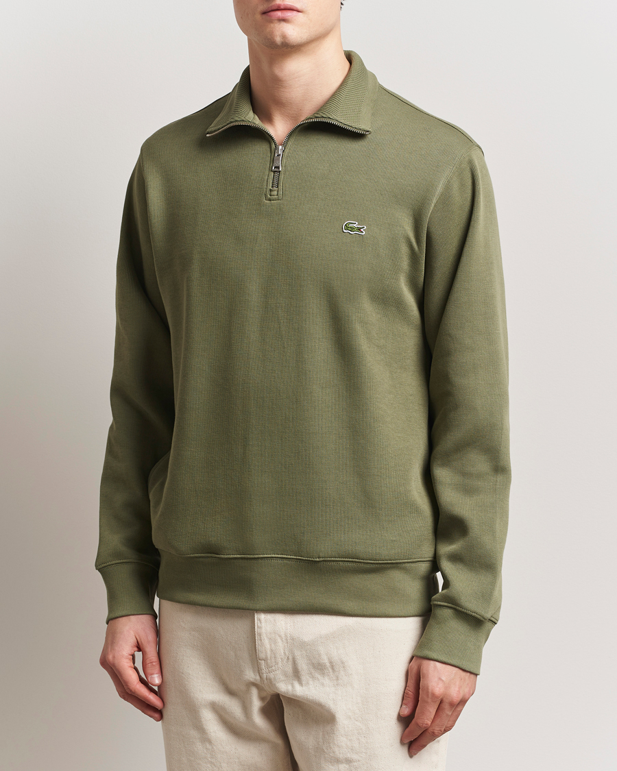 Herre | Gensere | Lacoste | Rib Interlock Half Zip Khaki