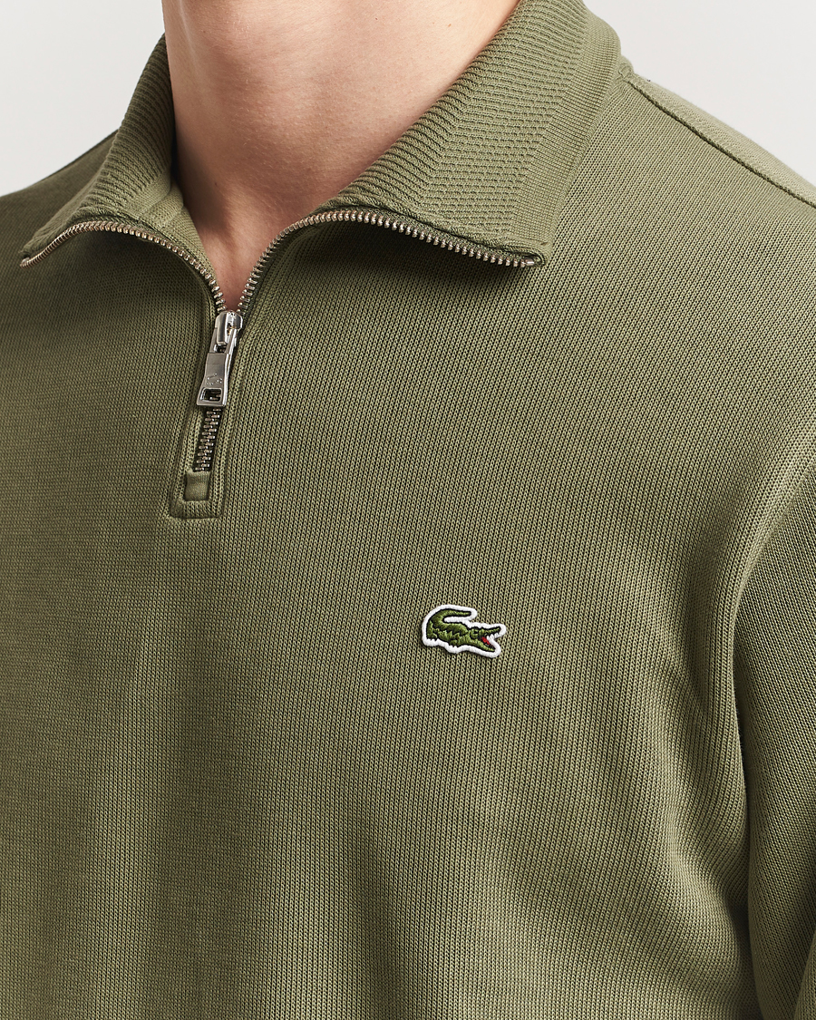 Herre | Gensere | Lacoste | Rib Interlock Half Zip Khaki