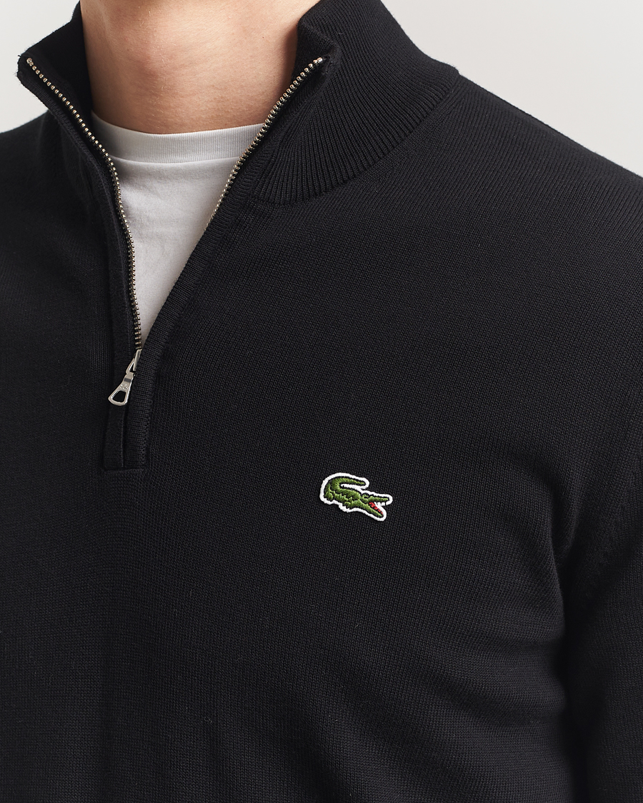 Herre | Gensere | Lacoste | Cotton Knitted Half Zip Black