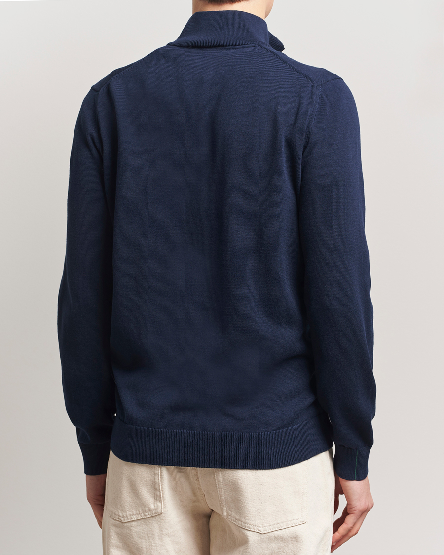 Herre | Gensere | Lacoste | Cotton Knitted Half Zip Navy