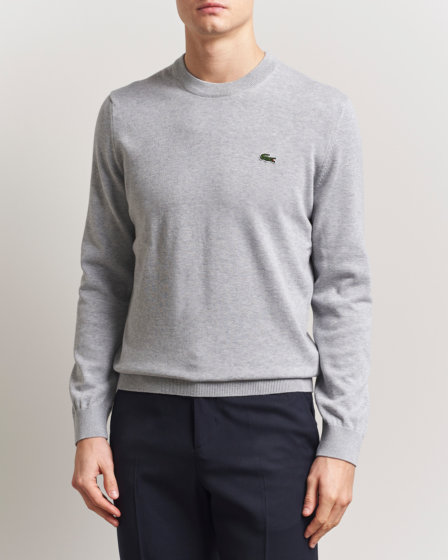 Herre | Gensere | Lacoste | Cotton Knitted Sweater Silver Chine