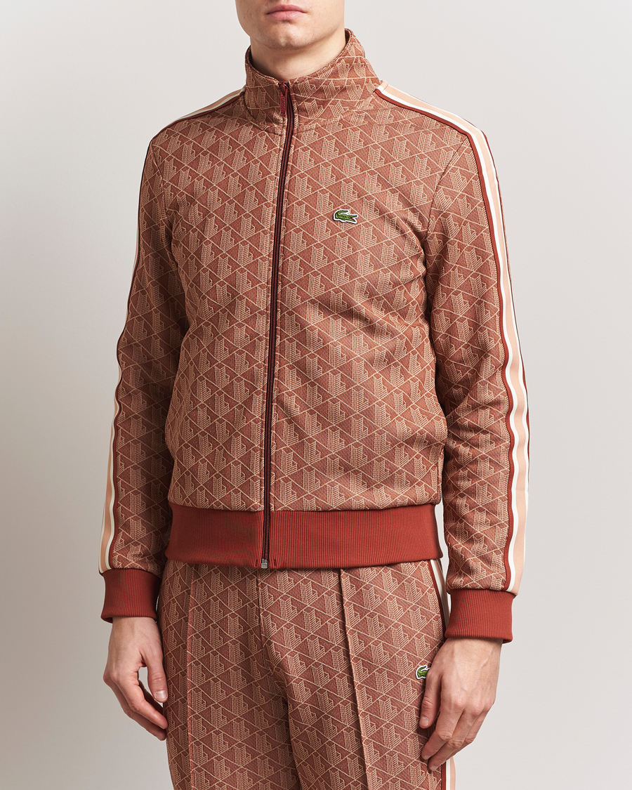 Herre | Gensere | Lacoste | Monogram Full Zip Track Jacket Iberis/Latte