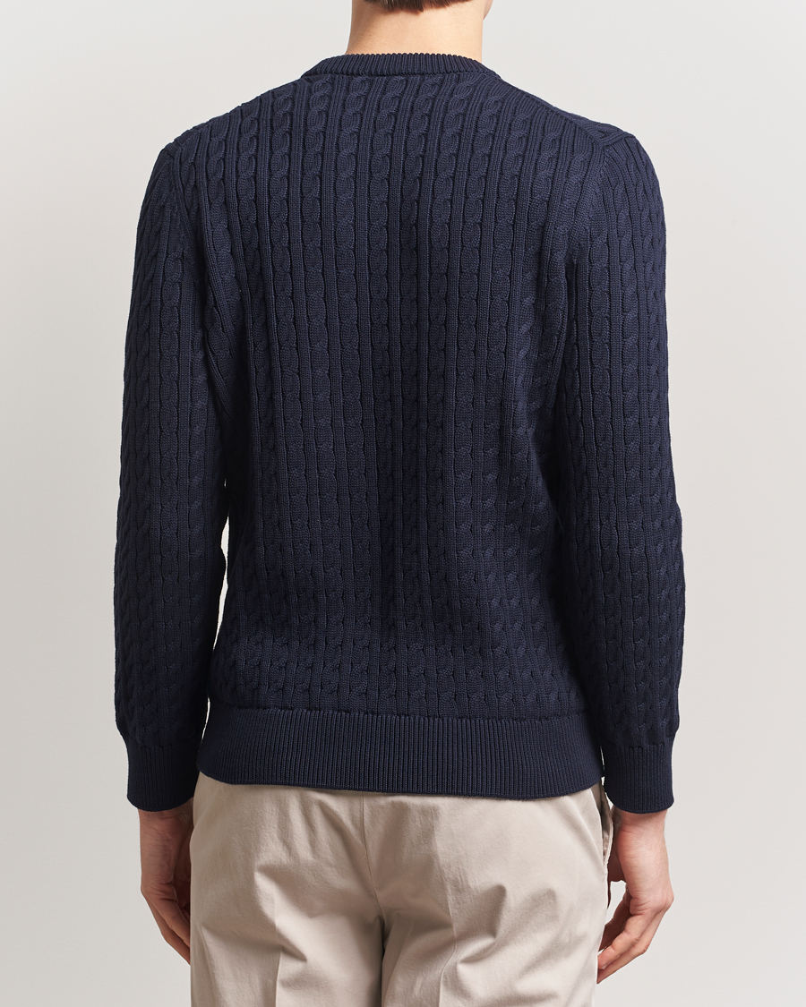 Herre | Gensere | Lacoste | Cotton Cable Sweater Navy Blue