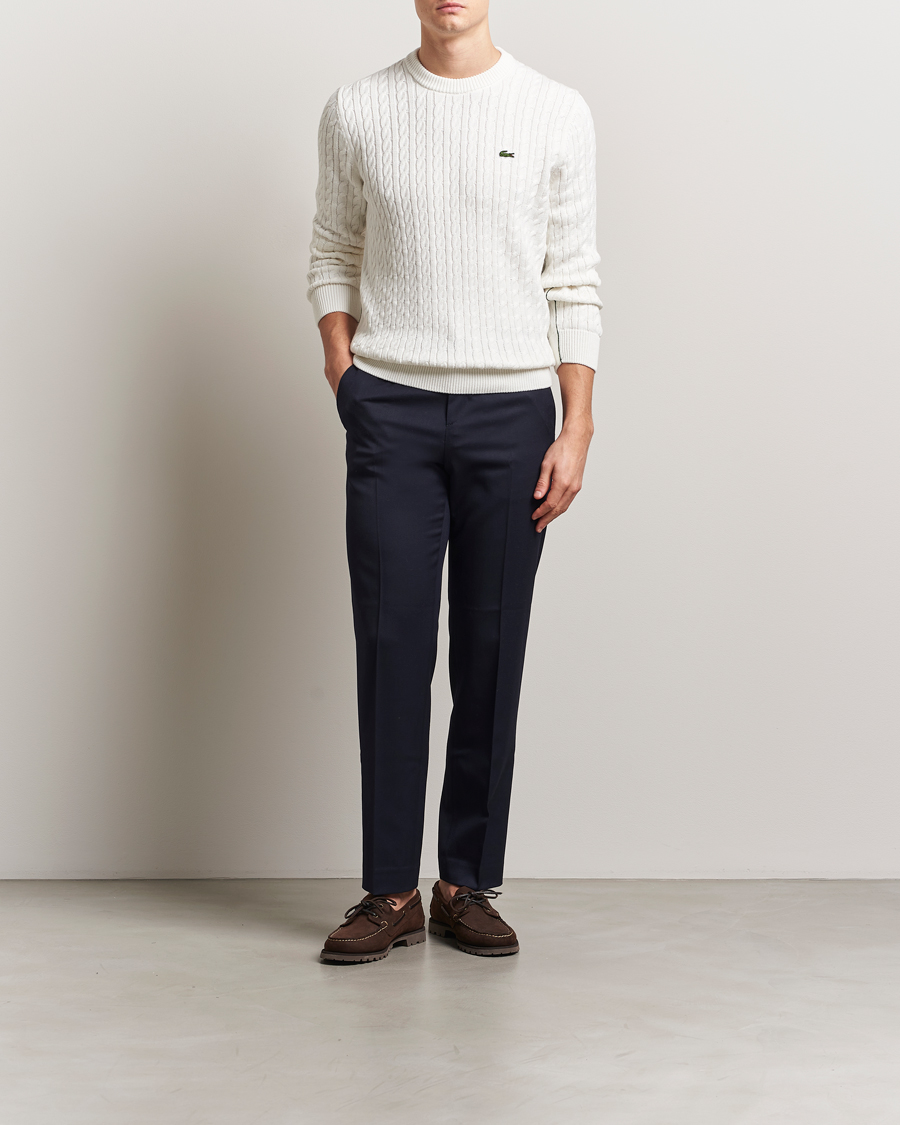 Herre | Gensere | Lacoste | Cotton Cable Sweater Flour