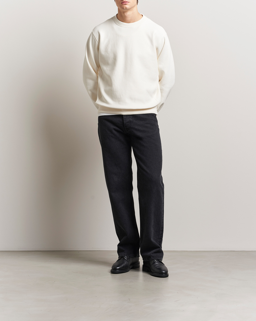 Herre | Gensere | Nudie Jeans | Hasse Crew Neck Sweatshirt Ecru