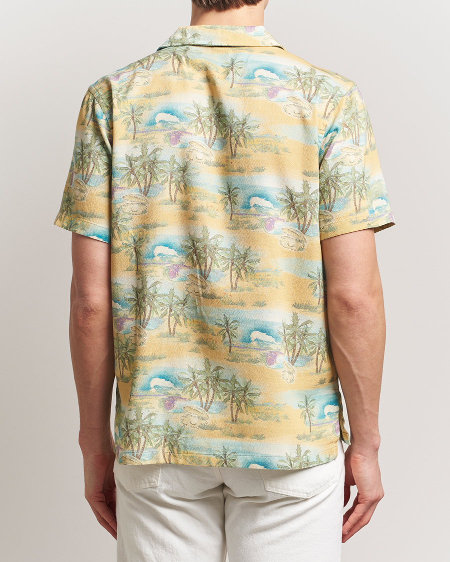 Herre | Skjorter | Nudie Jeans | Arvid Printed Short Sleeve Shirt Mustard