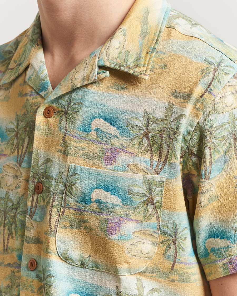 Herre | Skjorter | Nudie Jeans | Arvid Printed Short Sleeve Shirt Mustard