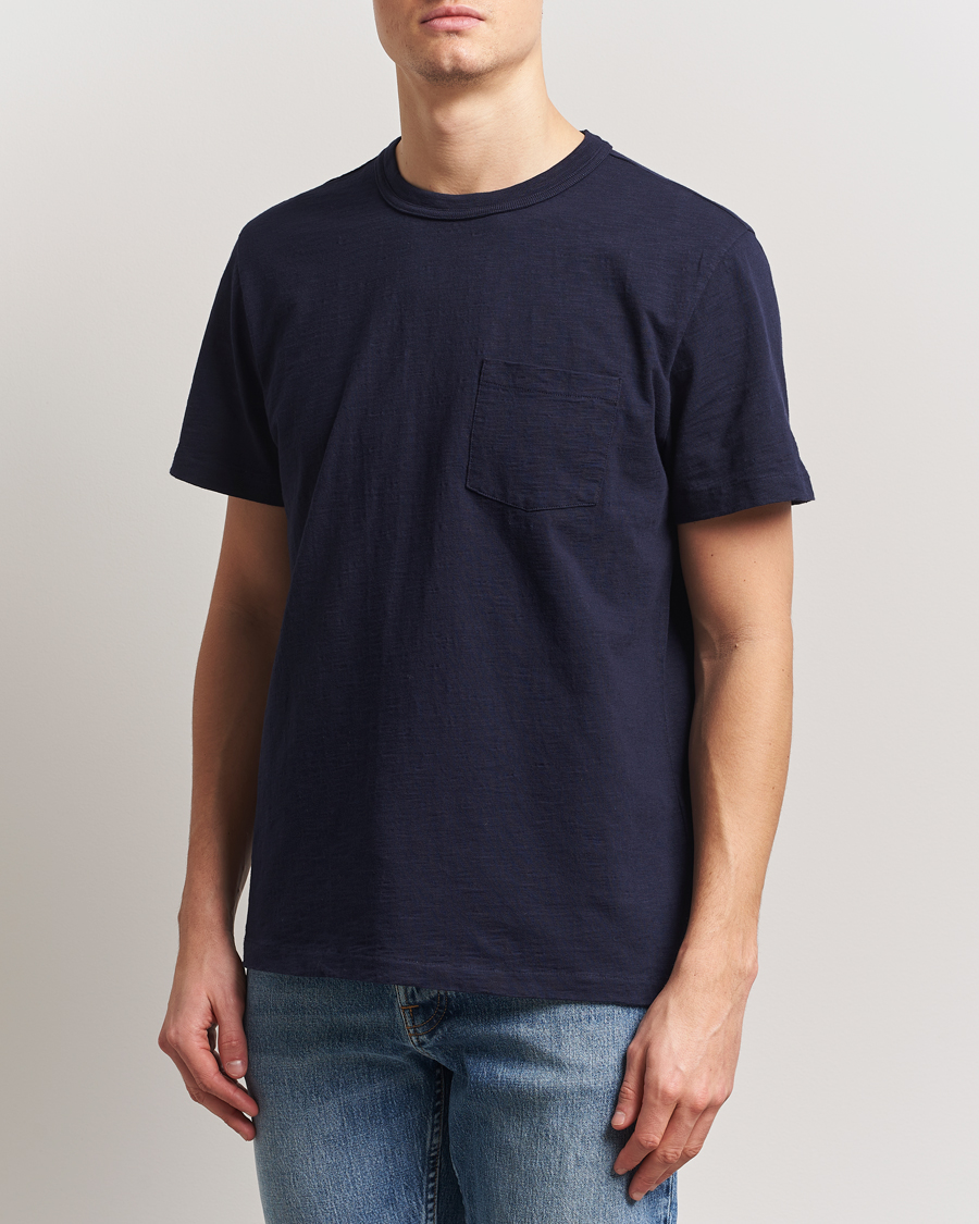 Herre | T-Shirts | Nudie Jeans | Roy Heavy Slub T-Shirt Blueberry