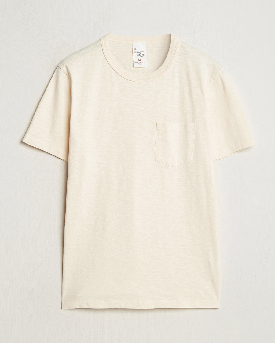Herre | T-Shirts | Nudie Jeans | Roy Heavy Slub T-Shirt Ecru