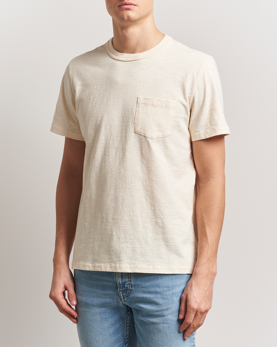 Herre | T-Shirts | Nudie Jeans | Roy Heavy Slub T-Shirt Ecru