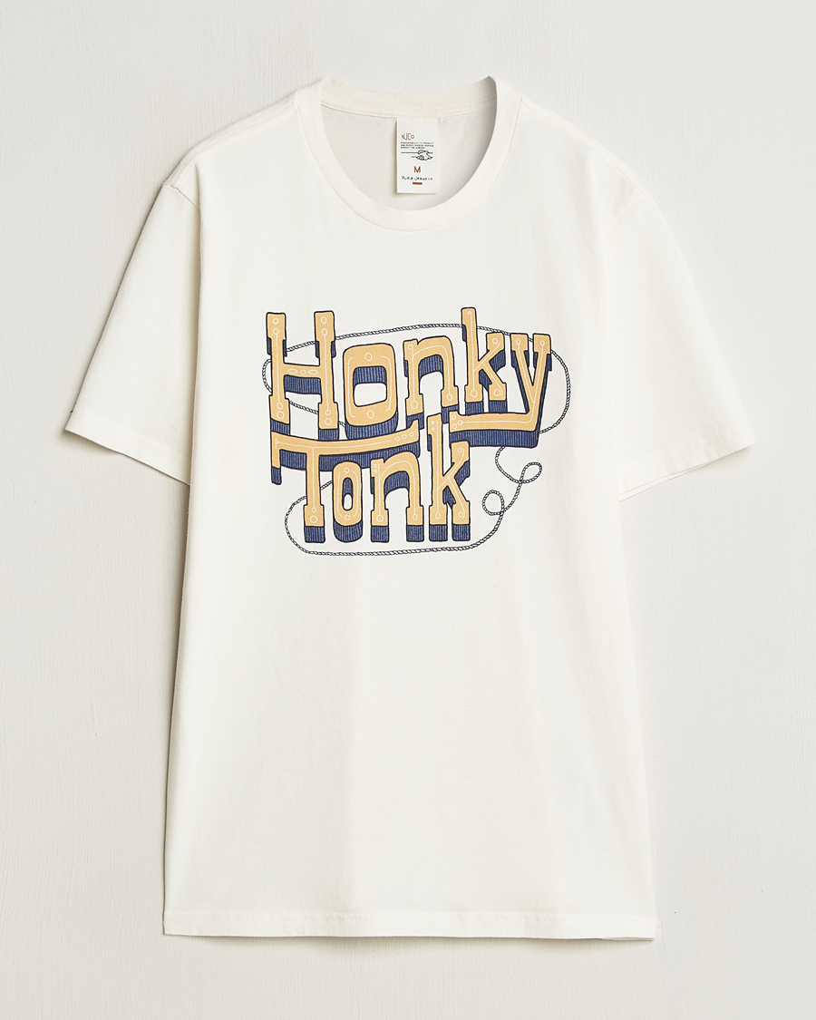 Herre | T-Shirts | Nudie Jeans | Roy Printed T-Shirt Ecru