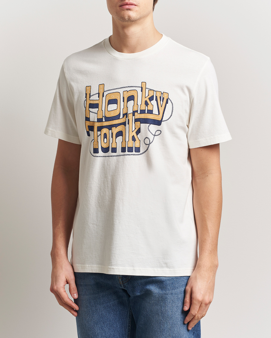 Herre | T-Shirts | Nudie Jeans | Roy Printed T-Shirt Ecru