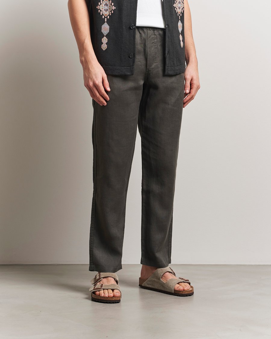 Herre | Bukser | Samsøe Samsøe | Jabari Linen Drawstring Trousers Beluga Grey