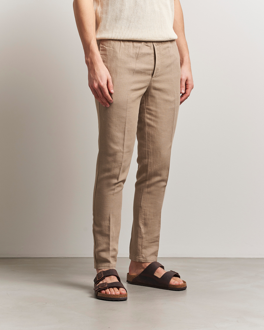 Herre | Bukser | Samsøe Samsøe | Smithy Linen/Cotton Drawstring Trousers Greige