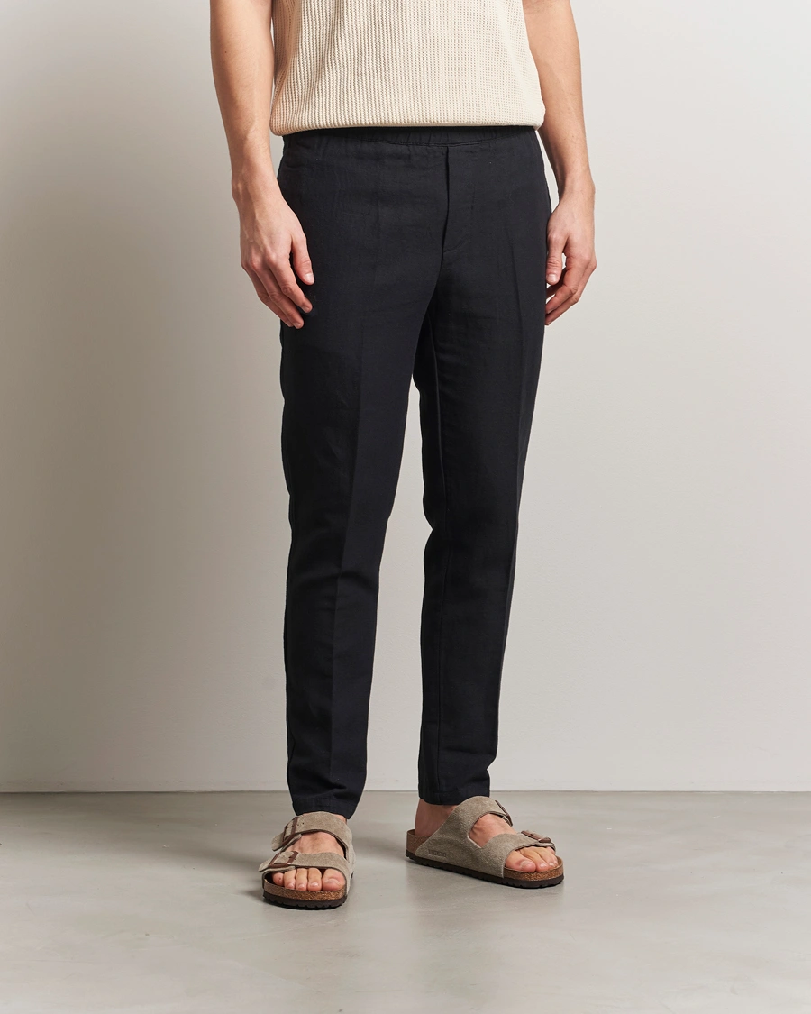 Herre | Bukser | Samsøe Samsøe | Smithy Linen/Cotton Drawstring Trousers Black