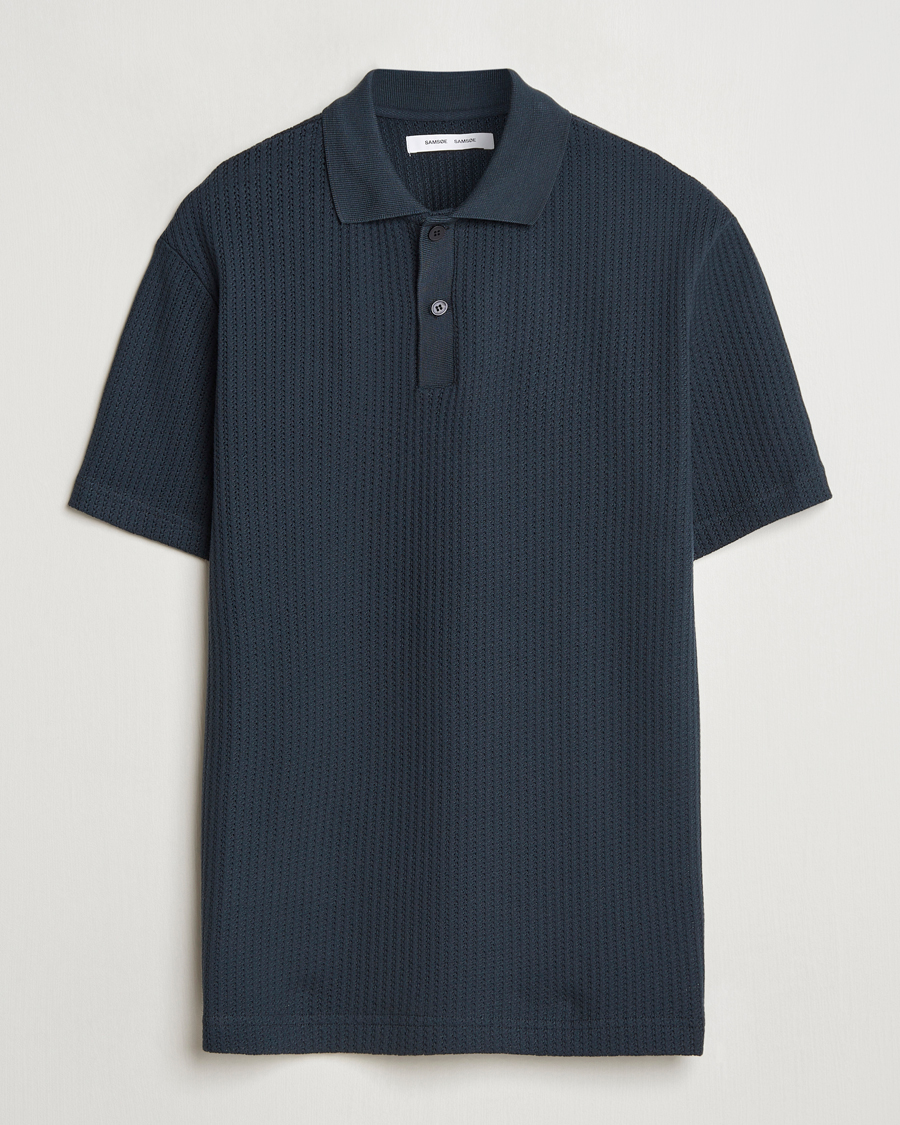Herre | Pikéer | Samsøe Samsøe | Jase Structured Knitted Polo Salute Navy