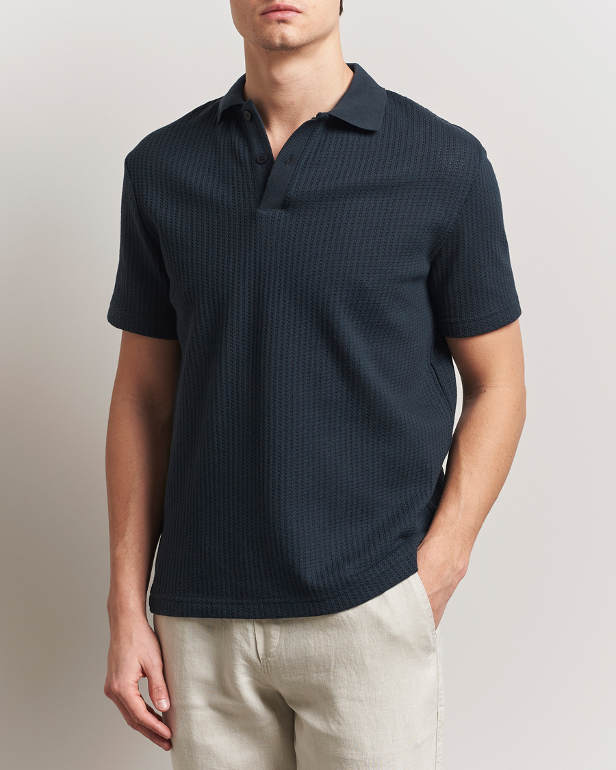 Herre | Pikéer | Samsøe Samsøe | Jase Structured Knitted Polo Salute Navy