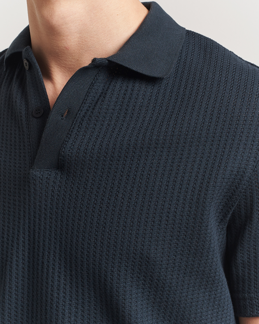 Herre | Pikéer | Samsøe Samsøe | Jase Structured Knitted Polo Salute Navy