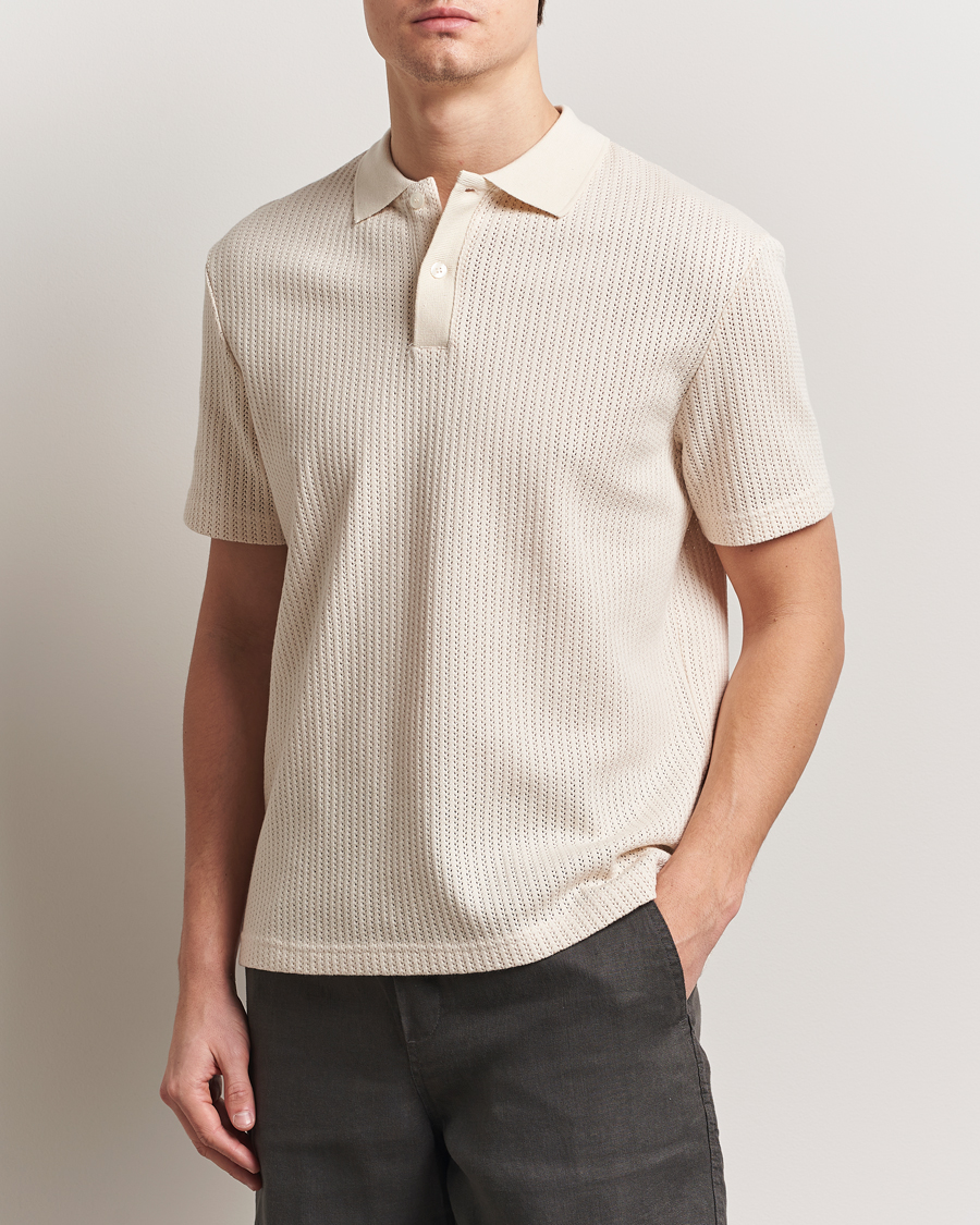 Herre | Pikéer | Samsøe Samsøe | Jase Structured Knitted Polo Clear Cream
