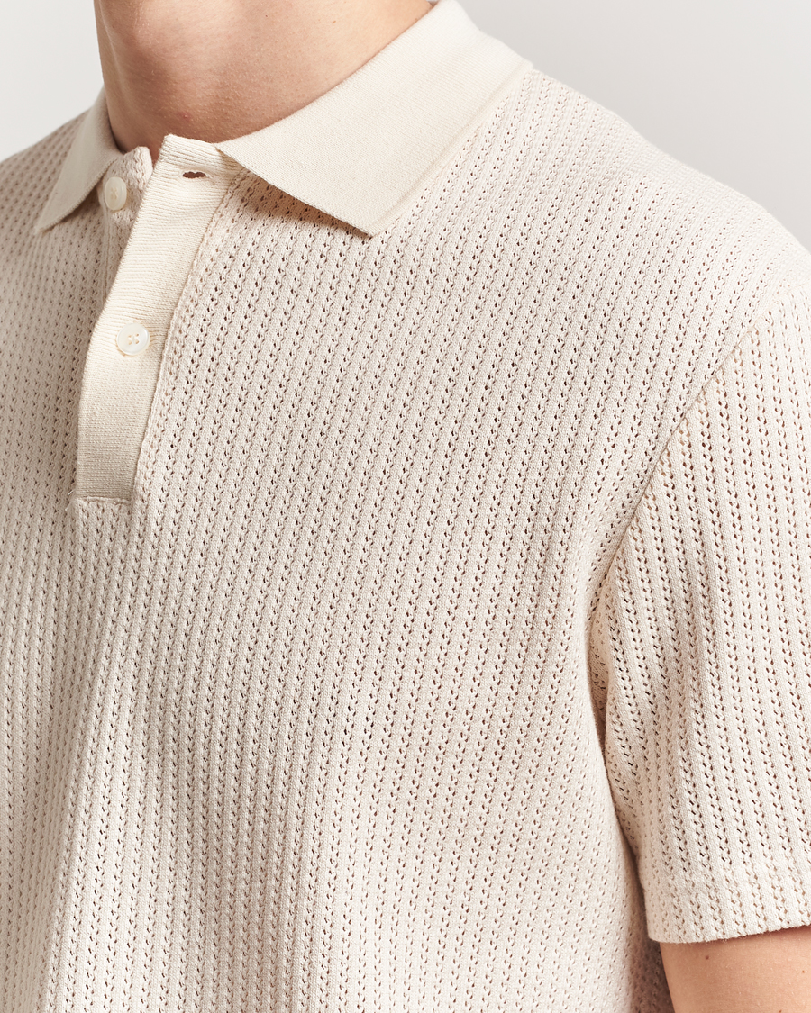 Herre | Pikéer | Samsøe Samsøe | Jase Structured Knitted Polo Clear Cream