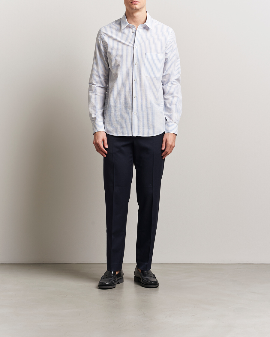Herre | Skjorter | Samsøe Samsøe | Ryan Cotton Striped Shirt Blue/White