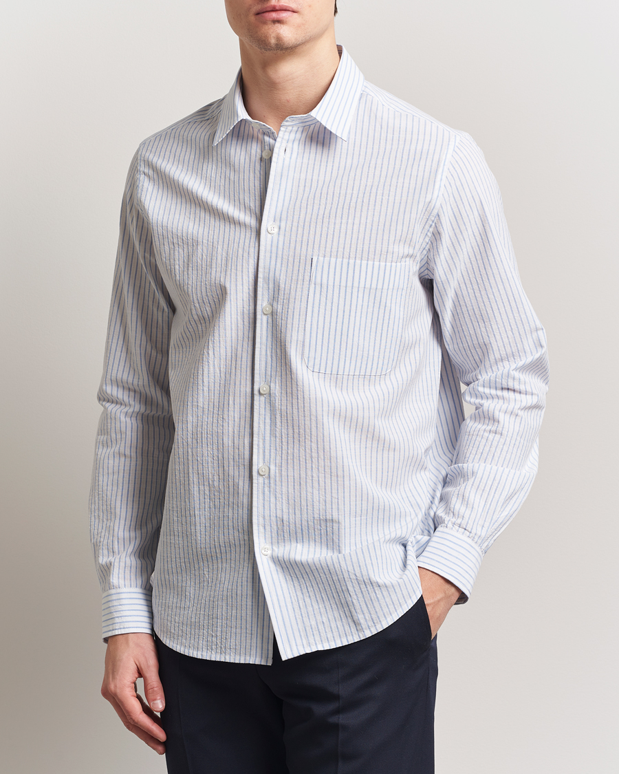 Herre | Skjorter | Samsøe Samsøe | Ryan Cotton Striped Shirt Blue/White