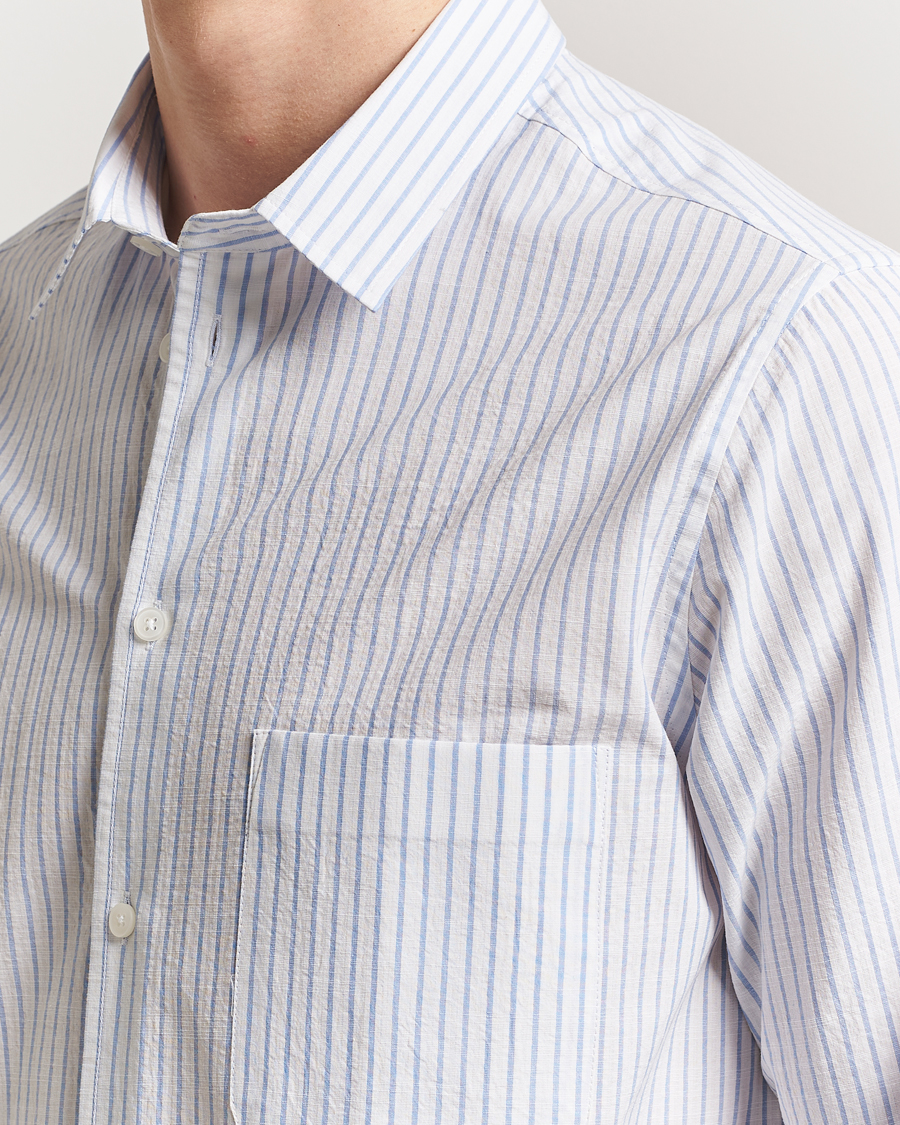 Herre | Skjorter | Samsøe Samsøe | Ryan Cotton Striped Shirt Blue/White