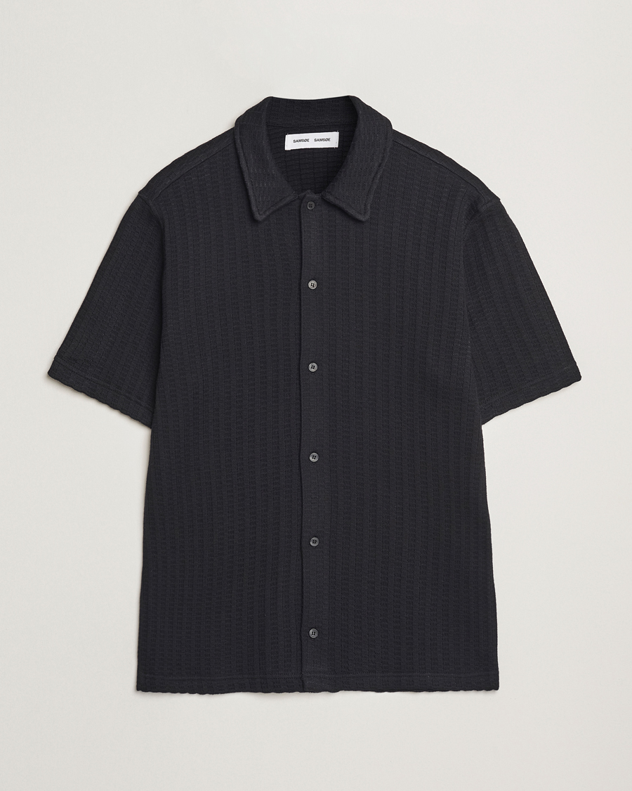 Herre | Skjorter | Samsøe Samsøe | Kvistbro Structured Short Sleeve Shirt Black