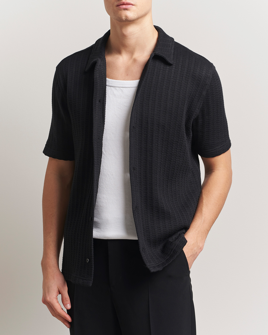 Herre | Skjorter | Samsøe Samsøe | Kvistbro Structured Short Sleeve Shirt Black