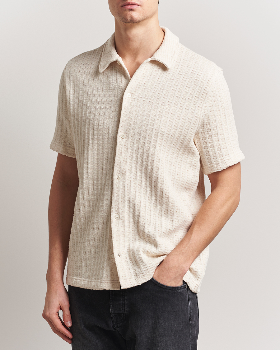 Herre | Skjorter | Samsøe Samsøe | Kvistbro Structured Short Sleeve Shirt Clear Cream