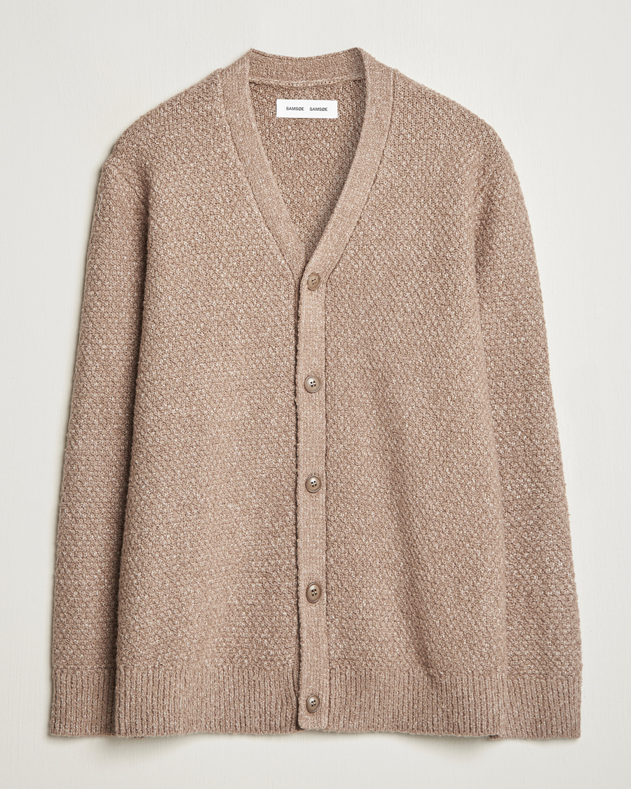 Herre | Gensere | Samsøe Samsøe | Ezra Heavy Knitted Cardigan Greige Melange