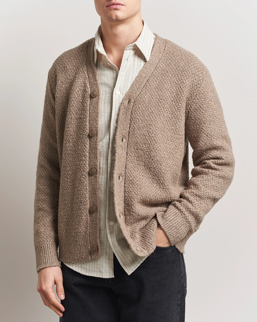 Herre | Gensere | Samsøe Samsøe | Ezra Heavy Knitted Cardigan Greige Melange