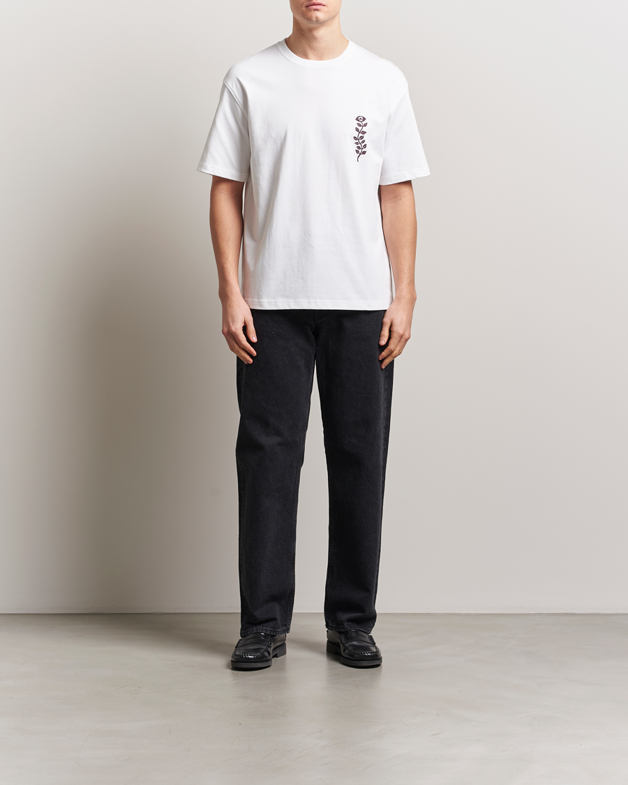 Herre | T-Shirts | Samsøe Samsøe | Time Printed Crew Neck T-Shirt White