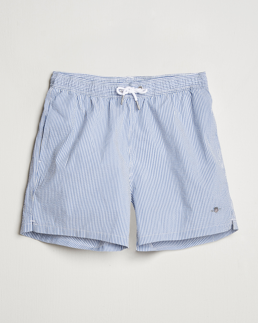 Herre | Badeshorts | GANT | Seersucker Swimshorts Rich Blue