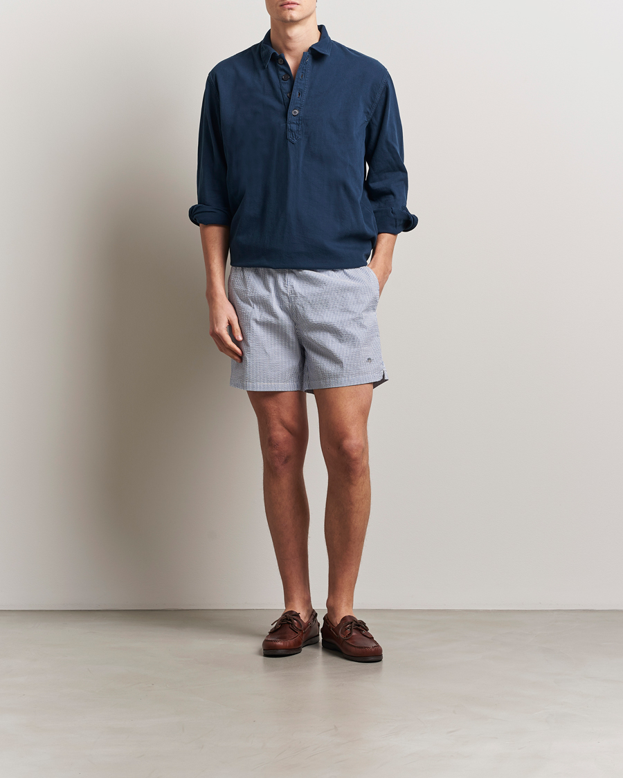 Herre | Badeshorts | GANT | Seersucker Swimshorts Rich Blue
