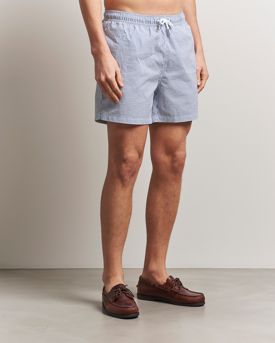 Herre | Badeshorts | GANT | Seersucker Swimshorts Rich Blue