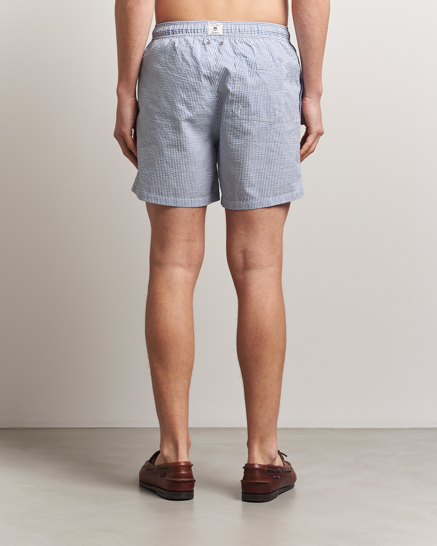 Herre | Badeshorts | GANT | Seersucker Swimshorts Rich Blue