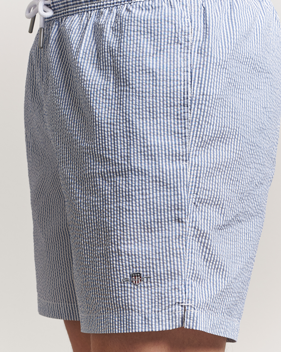 Herre | Badeshorts | GANT | Seersucker Swimshorts Rich Blue
