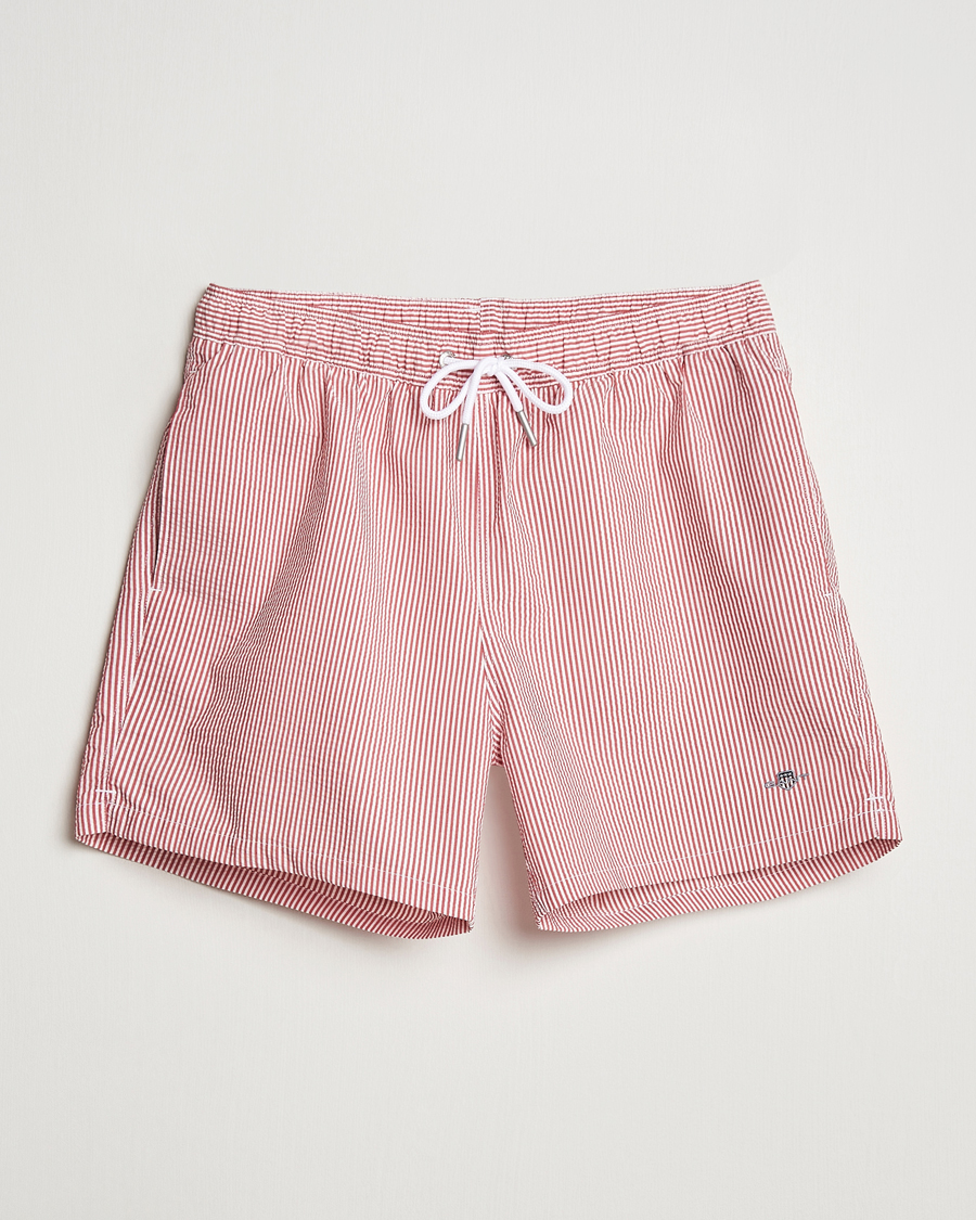 Herre | Badeshorts | GANT | Seersucker Swimshorts Ruby Red