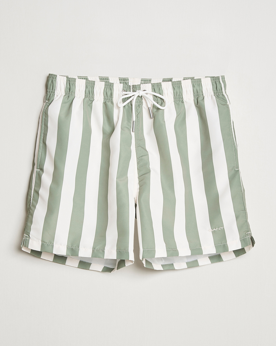 Herre | Badeshorts | GANT | Blockstriped Swimshorts Kalamata Green
