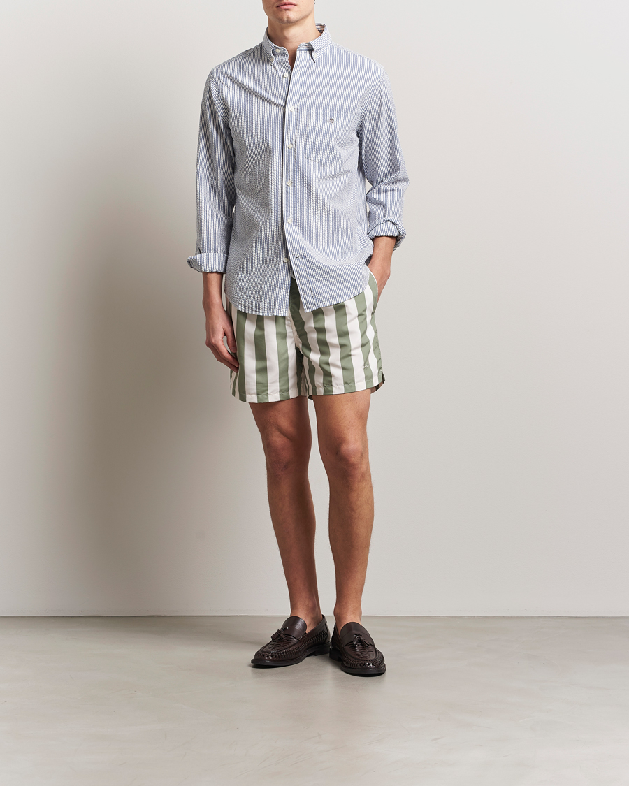 Herre | Badeshorts | GANT | Blockstriped Swimshorts Kalamata Green