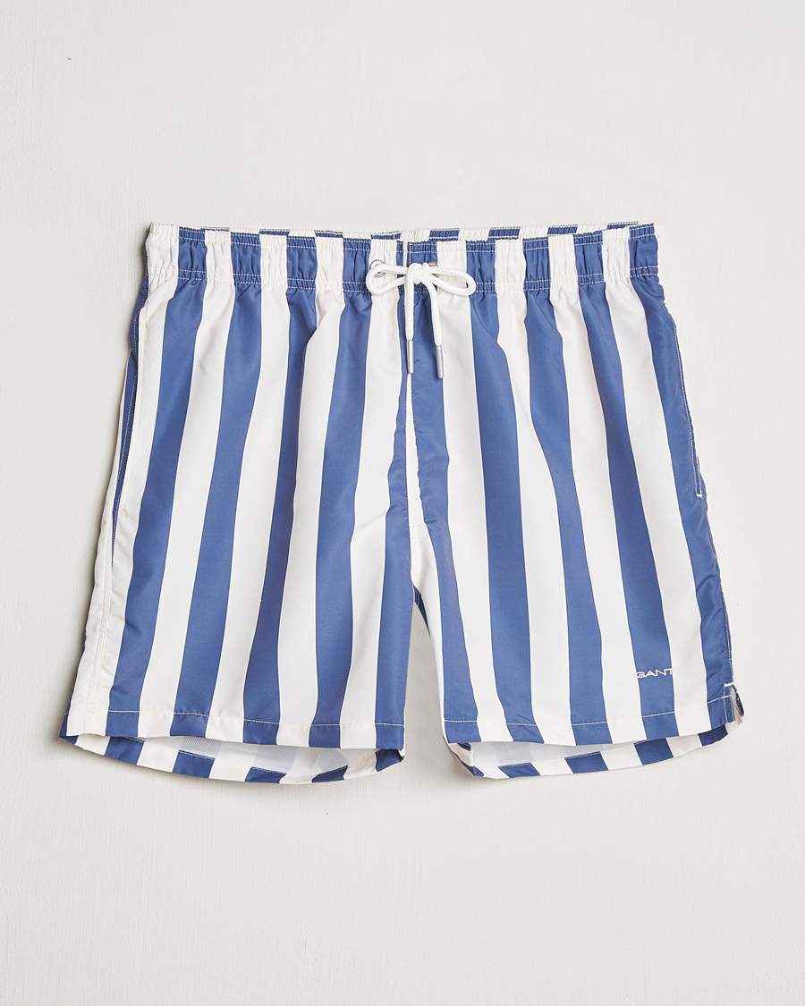 Herre | Badeshorts | GANT | Blockstriped Swimshorts Dusty Navy