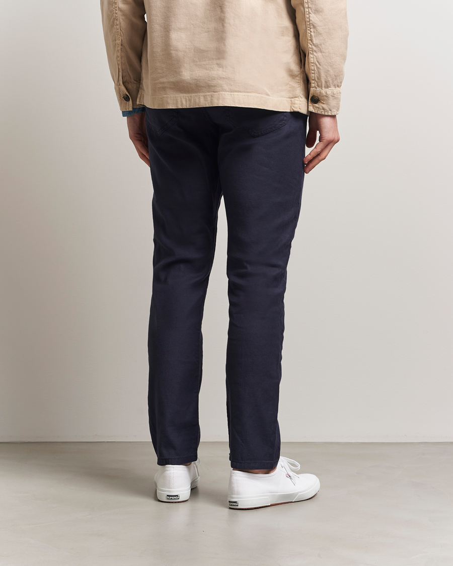 Herre | Bukser | GANT | Regular Cotton/Linen 5-Pocket Pants Evening Blue