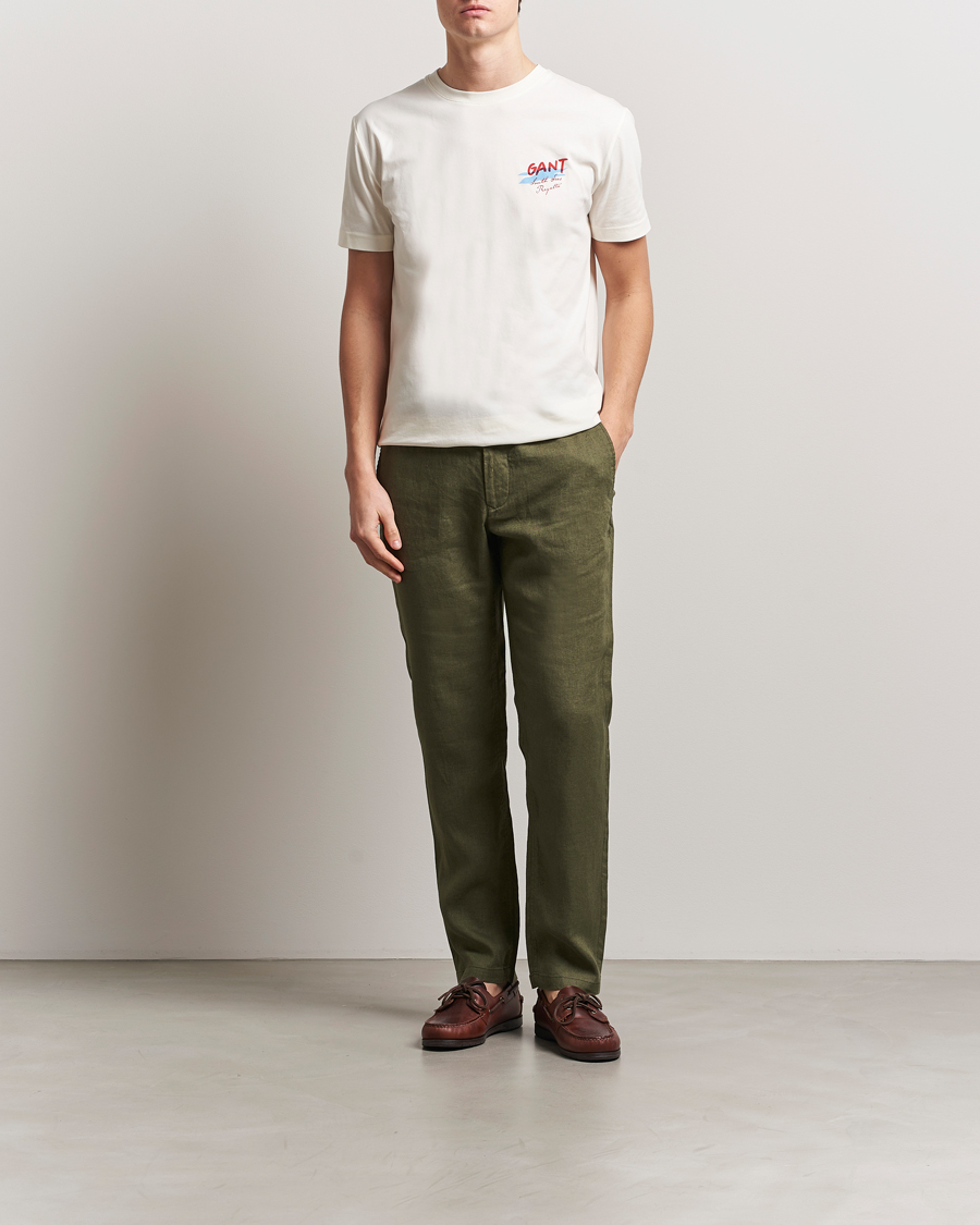 Herre | Bukser | Gant | Relaxed Linen Drawstring Pants Juniper Green