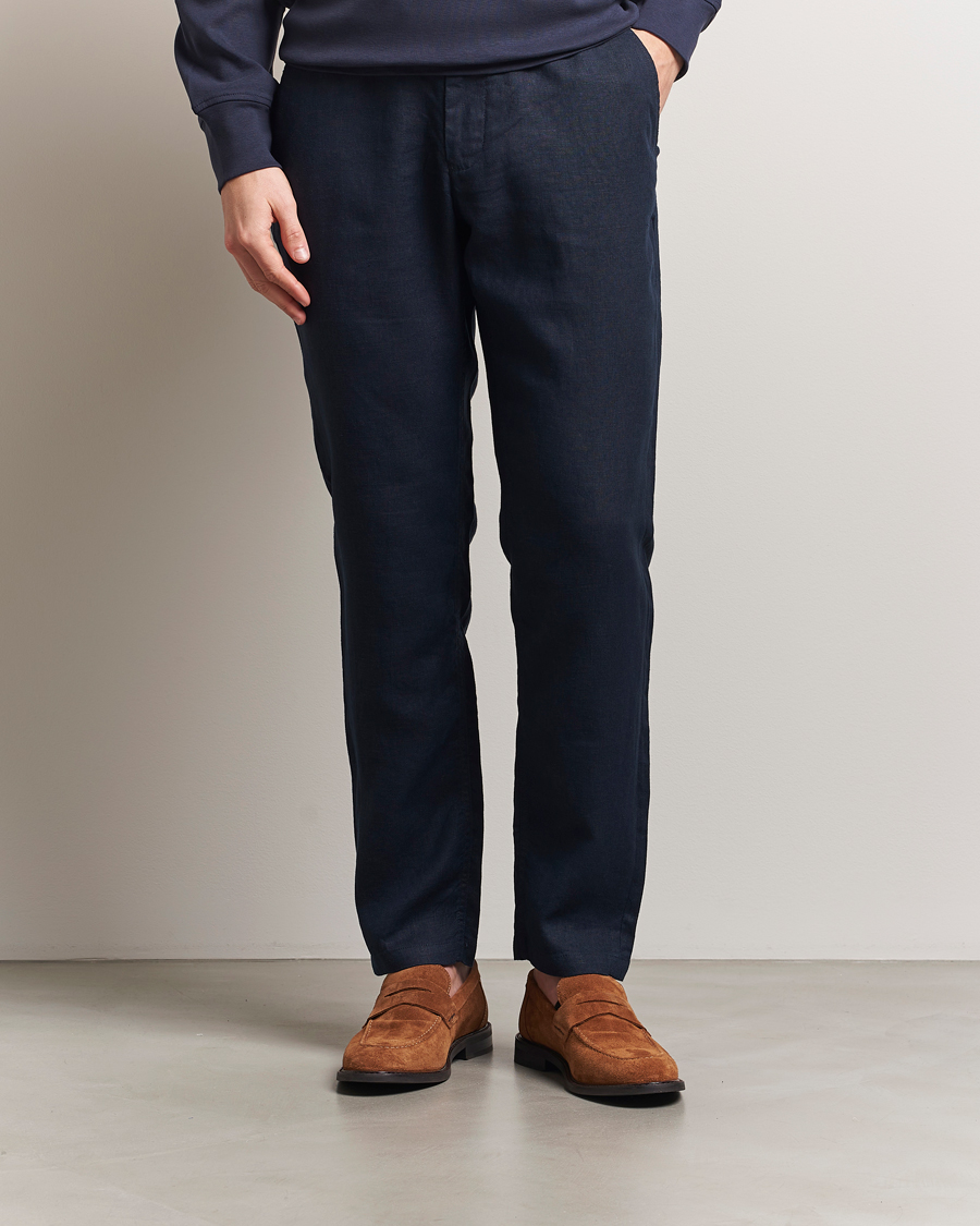 Herre | Bukser | GANT | Relaxed Linen Drawstring Pants Evening Blue