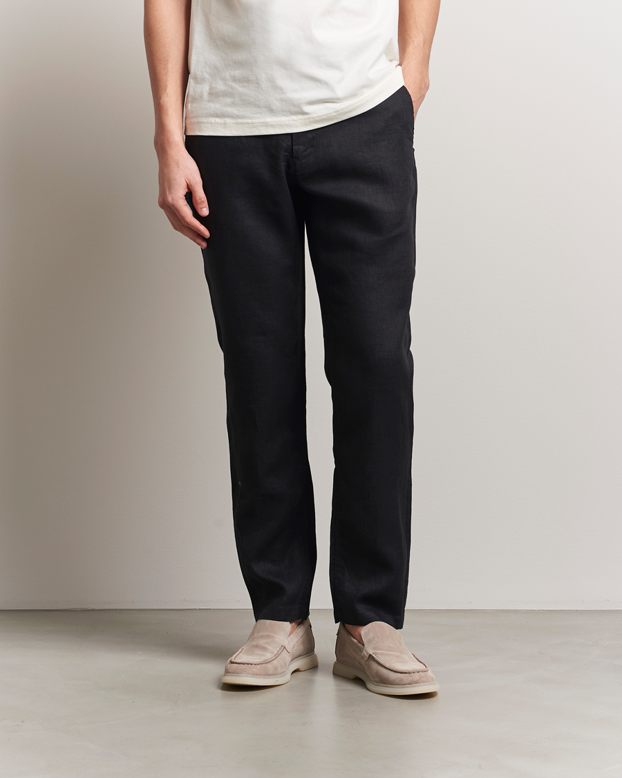 Herre | Bukser | GANT | Relaxed Linen Drawstring Pants Black