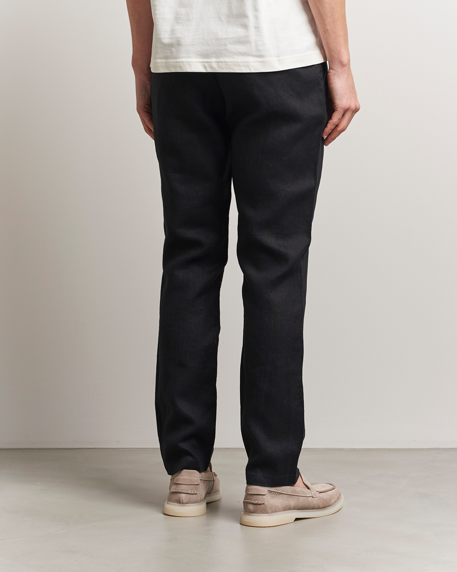 Herre | Bukser | GANT | Relaxed Linen Drawstring Pants Black
