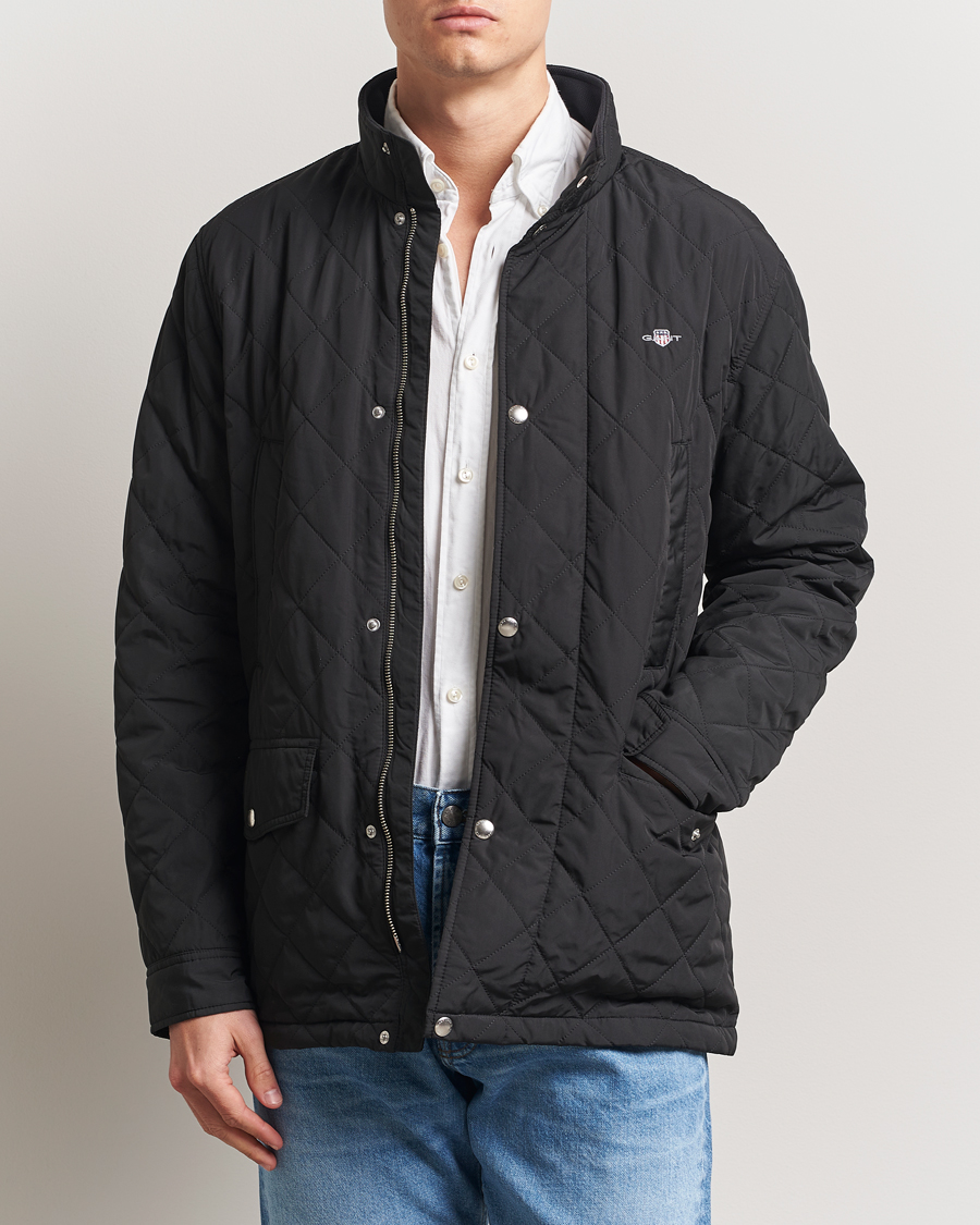 Herre | Jakker | GANT | Quilted Windcheater Mid-Length Jacket Black